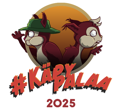 kaksi ruskeaa oravaa ja teksti: käpy palaa 2025